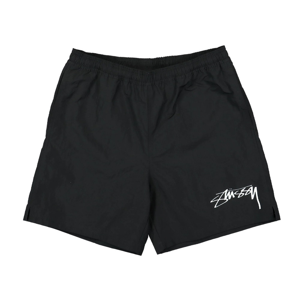 NWT Stussy x Nike Nylon Water Black Elastic Waist Shorts